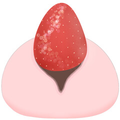 Giant Strawberry Daifuku Mochi Ichigo Daifuku Mochi Illustration 