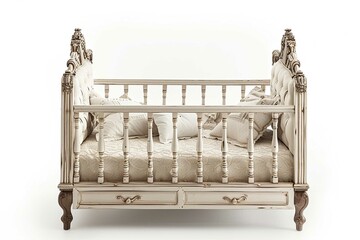 Obraz na płótnie Canvas Crib, Isolated on white Furniture