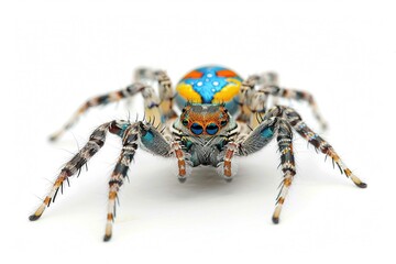 Peacock Spider, Isolated on white