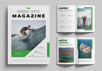 Travel Magazine Design Template - obrazy, fototapety, plakaty