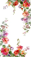 Obraz na płótnie Canvas spring flower frame border illustration