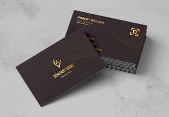 Business Card Layout With Gradient Accents