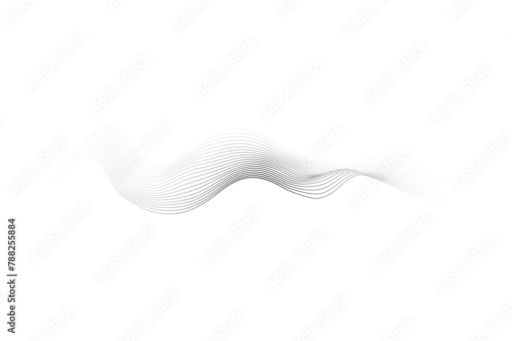 Fototapete abstract wave element for design. gradient curve shape isolated on withe background. wave with lines