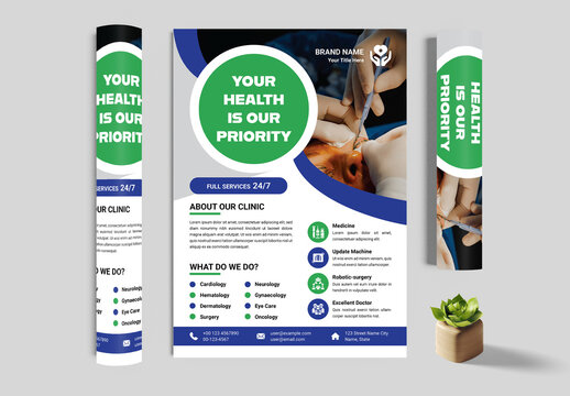 Green And Blue Medical Flyer Layout