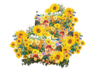 Van Gogh's sunflower png sticker, transparent background