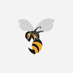 bee logo illustrations design icon