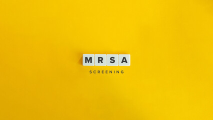 Methicillin-resistant Staphylococcus aureus (MRSA) Screening.

Text on Block Letter Tiles and Icon...