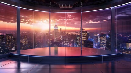 Industrial TV show backdrop. Ideal for virtual tracking system sets, with green screen. 3D rendering