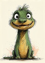 Crocodile Craze.
Fun Cartoon Watercolor Crocodile Art for Kids' Playroom Decor
