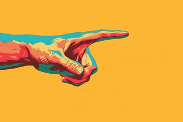A hand pointing forward, merging creativity with a commanding gesture, ideal for concepts of leadership and direction. - obrazy, fototapety, plakaty