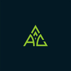 Initial AC triangle logo, triangle monogram logo with three initials vector Icon, develop, natural, luxury, modern, finance logo, strong logo, suitable for your company.