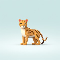 African Leopard, diversity of wildlife in Africa. cartoon, flat design