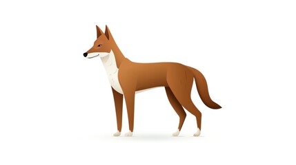 Obraz premium Ethiopian Wolf, diversity of wildlife in Africa. cartoon, flat design