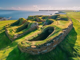Skara Brae, Neolithic settlement in Scotland - obrazy, fototapety, plakaty