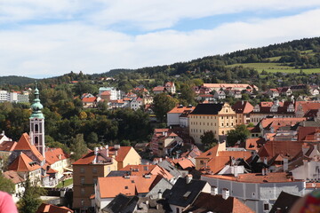 Beautiful city view from a rooftop in Europe