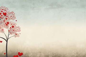 A tree of love hearts. Romance concepts.