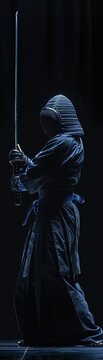 Create a series of animated GIFs showing a kendo practitioner practicing various moves with the bamboo sword, highlighting their skill and precision 8K , high-resolution, ultra HD,up32K HD