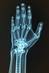 An X-ray of a human hand. - obrazy, fototapety, plakaty