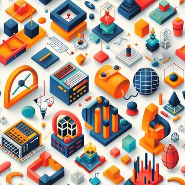 Isometric Abstract Education Concept Illustration