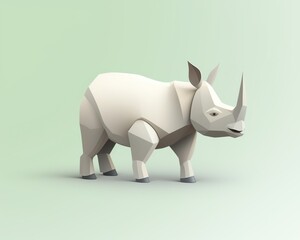 Fototapeta premium Rhinoceros, diversity of wildlife in Africa. cartoon, flat design