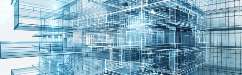 Lines and engineering drawing, concept of building contracting and architectural construction 