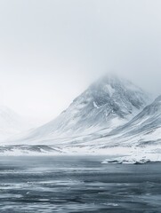 Documentary photograph capturing the raw beauty of a minimalist tundra.