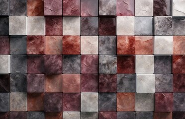 Polished Marble material mosaic. Tile wall. Generate Ai