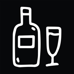 beer bottle with glass icon