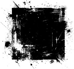 Black grunge square texture. Distressed Ink grunge Stain.