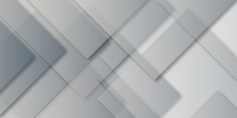 Modern luxury pattern of geometric white and gray color background, Elegant abstract background with grey lines with shadow. white paper transparent material in triangle technology and square shape