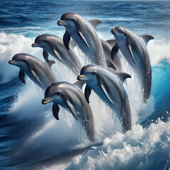 Fototapeta premium dolphin jumping in the water