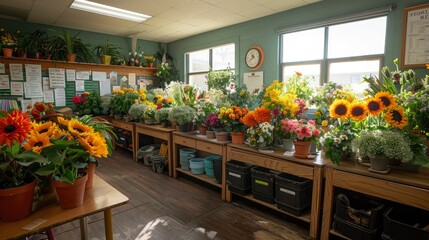 A classroom adorned with flowers, gifts, and handwritten notes to celebrate Teacher Appreciation Weekimage