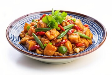 very spicy Mexican style salad on a white background