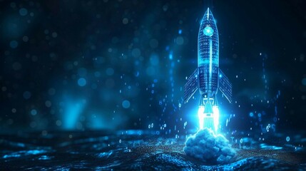 digital rocket launch with binary code, the integration of ai into space exploration missions, launch sequence optimization algorithms, trajectory planning, telemetry analysis space missions.
