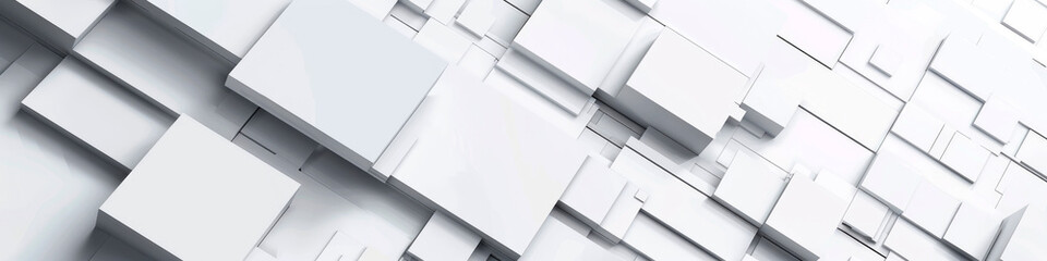 A pattern of white rectangles stacked in parallel on a white background, creating symmetry. The design resembles a roof with a fashion accessory vibe, reminiscent of silver triangles - obrazy, fototapety, plakaty
