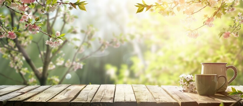 Spring time and table background