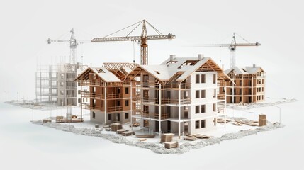 Fototapeta na wymiar The concept of building and architectural construction contracting
