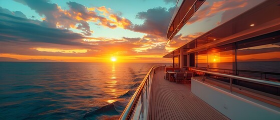 Elegant Yacht Basking in Sunset Serenity. Concept Luxurious Lifestyle, Ocean Views, Sunset Glamour, Yacht Photography, Serene Moments