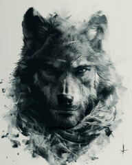wolf man - anthro illustration - generative ai