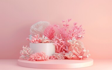 Valentines day podium for product presentation.3d rendering