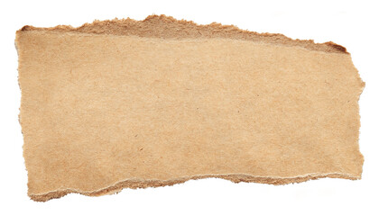 Ripped paper png, brown collage element in transparent background