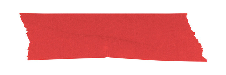 Red washi tape png sticker, torn paper, transparent background