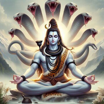 Lord Shiva Meditating with snake, mahakal photo, Shiv ji Wallpaper, 