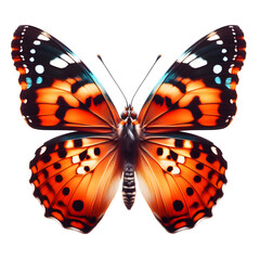 Orange colour butterfly isolated on transparent background