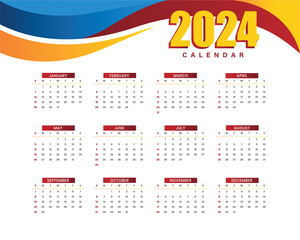 Free vector new calendar 2024.eps