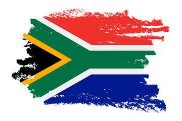 Png flag of South Africa sticker, paint stroke design, transparent background