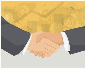 Vector illustration of partnership, agreement, our partners, consulting, global strategy