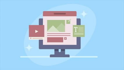 Adding content to website, CMS driven website, online content editor, animation video clip.