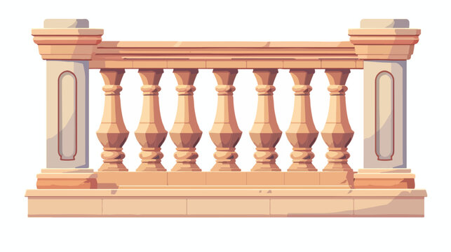 Balustrade with balusters for fencing. Palace decoration