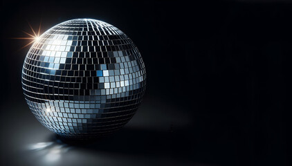 Disco Ball On Black Background Generative AI, generative ai